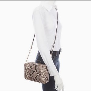 Michael Kors embossed snake skin camera bag